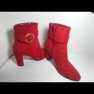 Red Ankle Booties